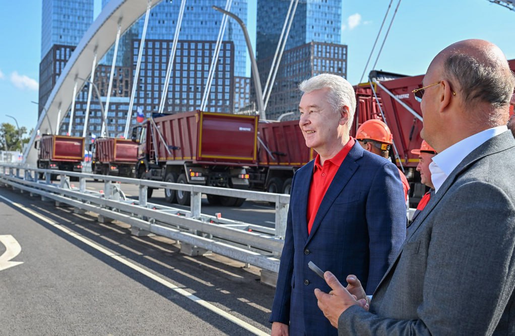 Сергей Собянин открыл новый мост через Москву-реку
